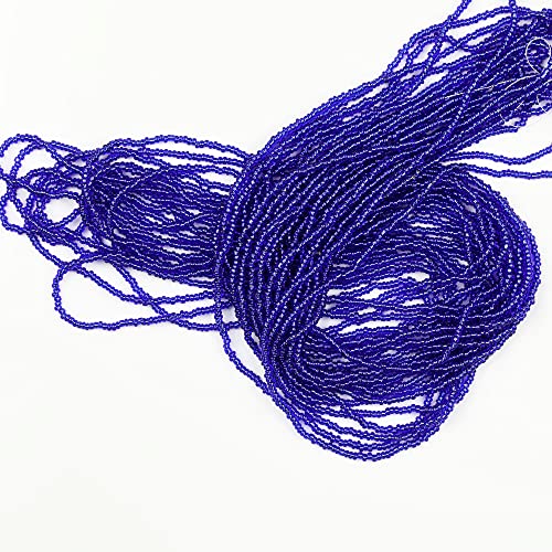 11/0 Glass Silver Lined Seed Beads Hanks (1 Hank 3 Meters) Total 3 String Hanks About 6000pcs, 9 Meters String Royal Blue Silver Lined Seed Beads - color: Royal Blue -Silver Lined