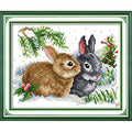 ITSTITCH Stamped Cross Stitch Kits for Beginners Full Range of Cross Stitching Preprinted Pattern for Adults, DIY Needlepoint Starter Kits (Lucky Rabbits 13x9.5 inch) - color: Lucky rabbits 13x9.5 inch