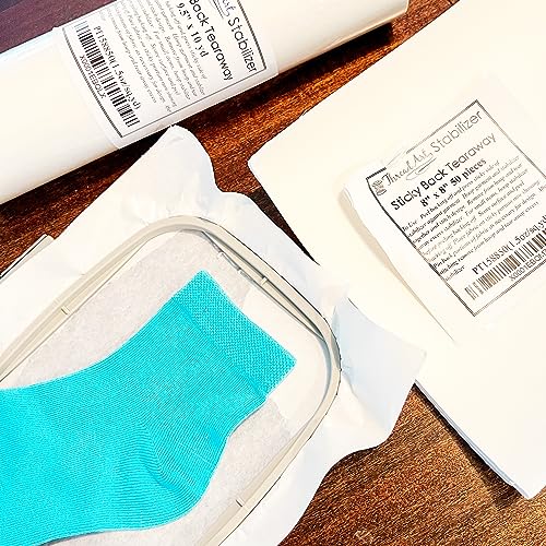 Threadart Sticky Back Tearaway Embroidery Stabilizer - 9.5" x 10 yd Roll - size: STICKY 9.5"X10YD ROLL