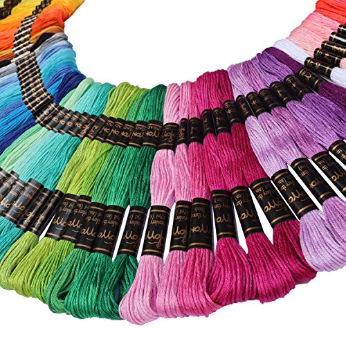 122 skeins Embroidery Floss - Embroidery Thread - Friendship Bracelet String for Cross Stitch, Hand Embroidery, String Art - color: Multi-color series, size: 1 Pack