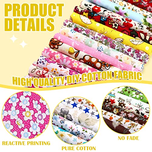 Tatuo 150 Pcs 4 × 4 Inch Cotton Fabric Squares Bundle Quilting - style: Pastoral Floral