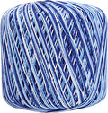 ThreadArt 100% Cotton Crochet Thread Size 10, Variegated Denim Blues 49 - color: VARIEGATED DENIM BLUES, size: SIZE 10 SINGLE