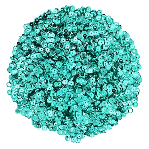Mandala Crafts 6mm Cup Round Turquoise Sequins for Sewing Embroidery - color: Turquoise, size: 6mm Cup Sequins