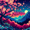 HKLIOPU Stamped Cross Stitch Kits - Mount Fuji Cherry Blossoms Embroidery Starter Kit for Adult Beginners, 11CT Needlepoint Cross-Stitch Patterns Dimensions Kit Arts and Crafts 16x16 inch - color: SZX-US-LZ194