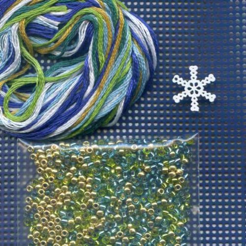Lapis Beaded Counted Cross Stitch Ornament Kit MH164306 Mill Hill Christmas Jewels 2014