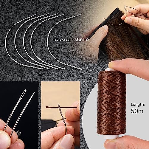 NEWISHTOOL Sew In Extension Kit, Hair Feathers Silicone Micro Beads Pliers - color: Rainbow Set
