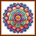 Redxing Stamped Cross Stitch Kits - Beach Night Landscape Counted Cross Stitch Kits for Beginners Adults Needlepoint Cross-Stitch Patterns-Magic Mandala 18x18 inchs - color: ArtsKit02