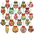Tondiamo 20 Pcs Christmas Diamond Painting Keychain Kits 5D DIY Diamond Art Pendants Double Sided Hanging Key Chains for Christmas Party Decoration DIY(Balls Style) - style: Balls Style
