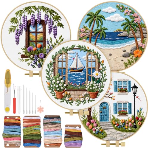TINDTOP Embroidery Kit for Adult, Embroidery DIY Starter Kit - color: Window