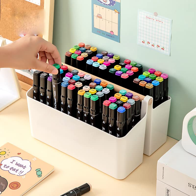 Art Supply Caddy Organizer with Handle,Teacher Tool Storage with Divider - color: Blue Divider