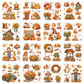 Fall Pumpkin Rub on Transfers for Crafts Furniture 5.9x5.9 Inch - color: Autumn Pumpkin