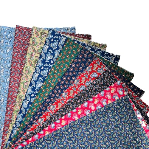 Fat Quarters Quilting Cotton Fabric Bundles for Sewing-10 PCS Small Paisley - color: Small Paisley
