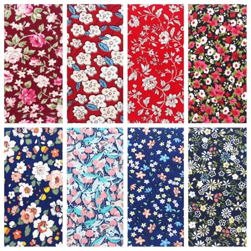42-Pack 5x5 Inch Dark Floral Cotton Charm Packs for Quilting - Small Floral Print Fabric Squares,Precut Quilting Supplies for Patchwork & Sewing