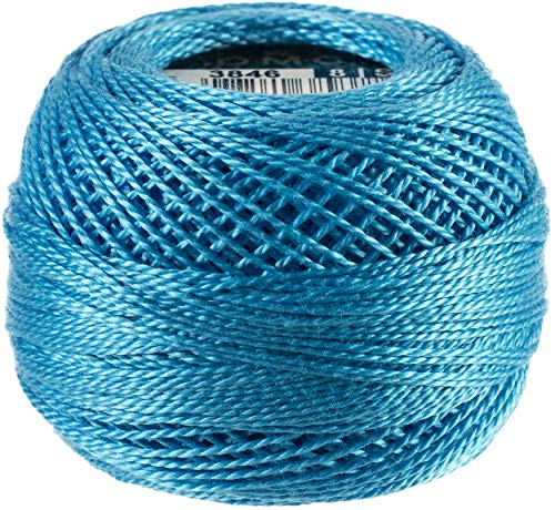 DMC CORPORATION DMC Pearl Cotton Ball Size 8 87yd-Light Bright Turquoise Embroidery Accessory, Bule