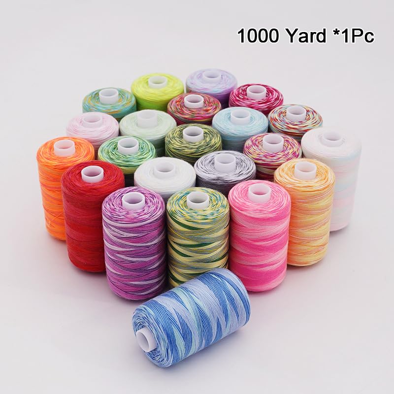 1000 Yard Multicolor Gradient Sewing Thread Colorful Embroidery Thread DIY Craft Spools Garment Accessory - style: #15