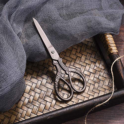 5inch Vintage Style Scissors Titanium Plating Stainless Steel Antique Shears for Craft Embroidery Crochet Needle Point Knitting Project
