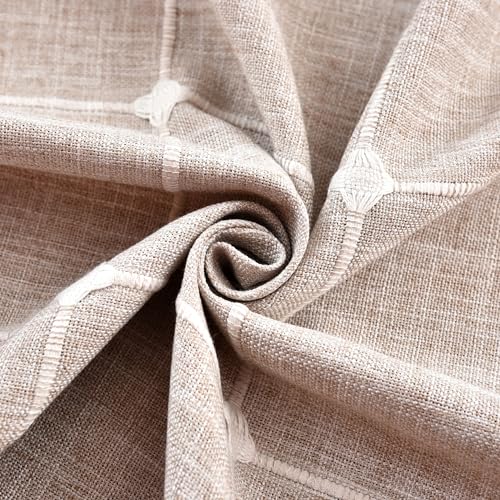 Plaid Farmhouse Tablecloth Checkered Cotton Linen Heavy Weight Table Covers Square 70x70 Inch - color: Coffee, size: 70" x 70" (Square)