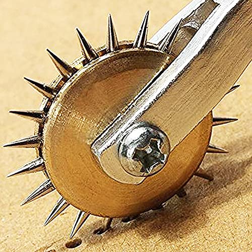 RJWKAZ Perfect 4mm Pattern Wheel Needle Point Tracing Wheel Sewing Wheel Leather Paper Cloth (Yellow) - color: yellow