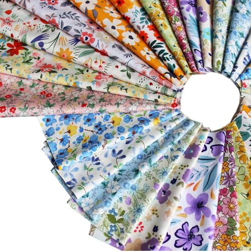 100% Cotton Quilting Fabric Squares 5''x5'' Floral Print Precut Fabric Bundles Charm Packs for Quilting 5 inch Clearance for Pathwork Quilt（Fresh Style） - color: Color-2