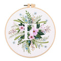 Amiiba Embroidery Starter Kit with Letter F Pattern, DIY Full Range Stamped Embroidery Cross Stitch Kits for Beginners Adults (Letter F) - color: Letter F