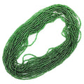 11/0 Glass Silver Lined Seed Beads Hanks (1 Hank 3 Meters, 3 Strings, Total 9 Meters, About 6000pcs, Dark Green Sliver Lined) - color: Dark Green-Sliver Lined