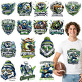 Dazoratix Football Iron on Transfers - 16 Sheets Sport DTF Ready to Press Bulk Heat Patches Game Day Sticker Rugby Ball Lovers Vinyl Decal for T Shirts Clothing Pillow Bag Hat DIY Crafts Decorations - style: Football
