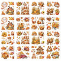 12 Pcs Fall Rub on Transfers for Furniture Crafts 5.9x5.9 Inch - color: Autumn Farm Harvest