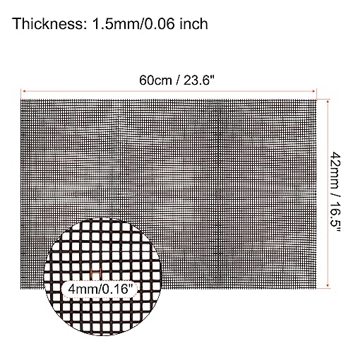 MECCANIXITY Plastic Mesh Canvas Sheet 60x42cm/23.6x16.5inch Black Blank Canvas Rectangle 4mm Hole for Embroidery Needlepoint, Knit Crochet Mesh, Pack of 2 - color: Black, size: 23.6x16.5inch