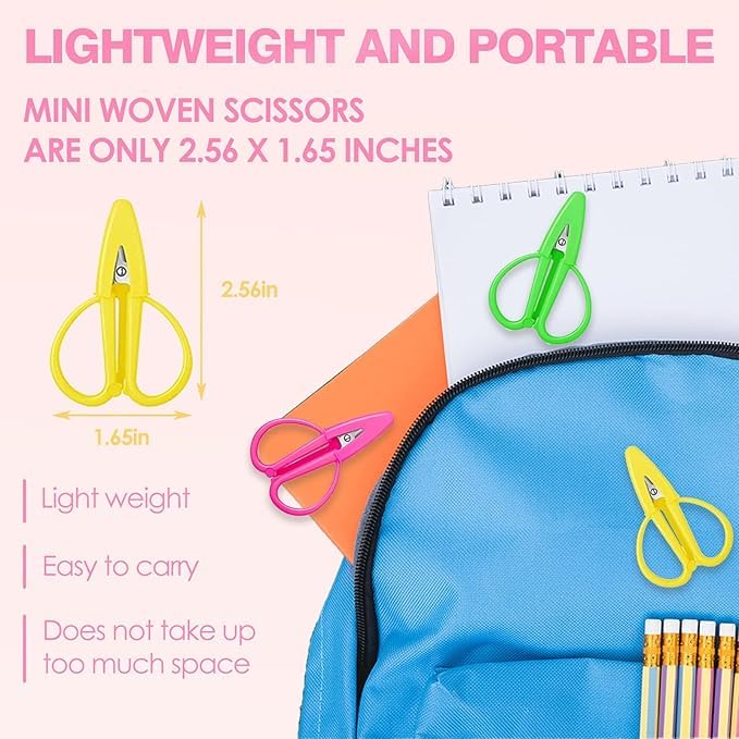 3 Packs Mini Scissors Set Travel Sized Tiny Small Scissors with Cover Portable Snips for Sewing Crafts and Yarn Assorted Colors (Yellow) - color: Yellow, size: 3 Pack