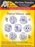 Aunt Martha's Hot Iron Embroidery Transfer 4006 Tropical Flowers