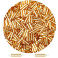 3000PC Gold Glass Bugle Beads 6MM Gold Tube Beads - color: gold