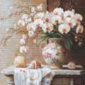 Luca-S Cross Stitch Kit Gold - The Elegance of the Orchid, B714, Counted Cross Stitch Kit for Adults, Needlecraft and Embroidery Kit