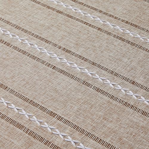 ZeeMart Hemstitched Striped Boho Table Cloth, 54x70 Inch Natural - color: Natural, size: 70" x 54" (Rectangular)