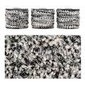 Artisanal Yarn Collection Multifiber Fancy Yarn for Knitting Crocheting Crafts DIY, Set of 3 Rolls (Silver Mist & Black Weave) - color: Silver Mist & Black Weave