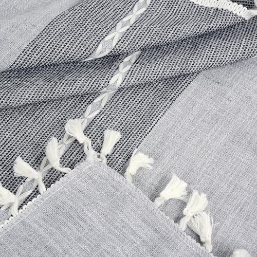 Small Gray Square Tablecloth 24x24 Inch, Cotton Linen Boho Nightstand Cover - color: Grey, size: 24" x 24" (Square)