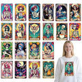 Dtf Transfers Ready to Press - 20 Pcs Tarot Skeleton Iron on Patches for T-Shirts, Gothic Halloween Skull Heat Transfer Design Vinyl Stickers, Iron on Decals for Women DIY Clothes - color: Tarot Skeleton