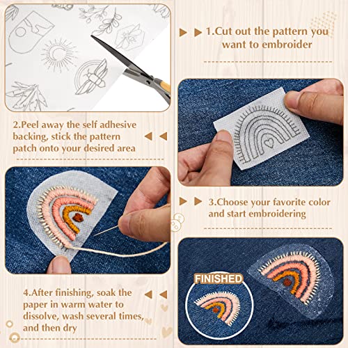 Lewtemi 50 Pcs Flowers Water Soluble Hand Sewing Stabilizers - color: Leaves