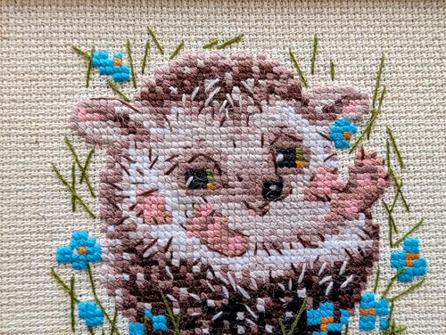 RIOLIS R1753 Little Hedgehog Counted Cross Stitch Kit 5.12 x 5.12 in - style: Modern