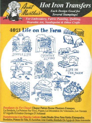 Life on the Farm Aunt Martha's Hot Iron Embroidery Transfer