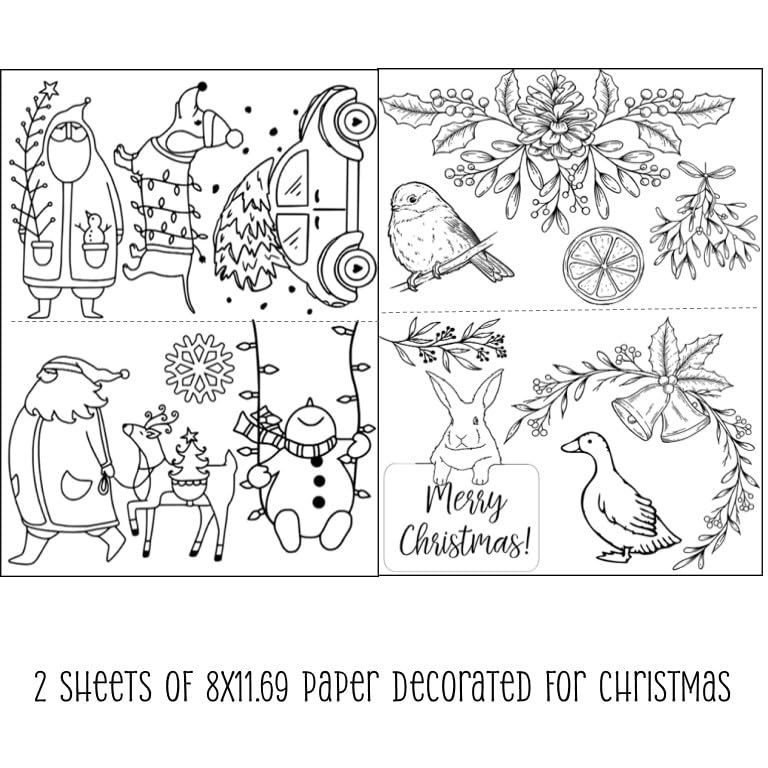Water Soluble Embroidery Patterns Stabilizers, Stick and Stitch Embroidery Transfers Paper Tear Away Embroidery Stabilizer with Fun Designs for Stitching (Christmas and Such x2) - color: Christmas and Such x2