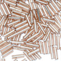 2000pcs Glass Bugle Beads, Tube Beads Bulk, Mini Long Tiny Small Waist Loose Spacer Embroidery Beaded for Bracelets Jewelry Making Sewing, Crafts, 2×6mm, Champagne Pink - color: Champagne Pink