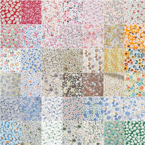 Charm Packs for Quilting 5 inch,Precut Fabric Squares 5''x5'' Quilting Cotton Fabric Clearance,42 Charm Squares for Quilts,Sewing and Other DIY Project - color: Color-3