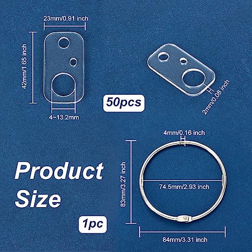 OLYCRAFT 50Pcs Clear Acrylic Bobbins with Hinged Ring Rectangle Acrylic Bobbins Cross Stitch Tread Bobbins Sewing Thread Winding Thread Bobbins Organizers for Sewing Storage DIY Crafts - color: Rectangle