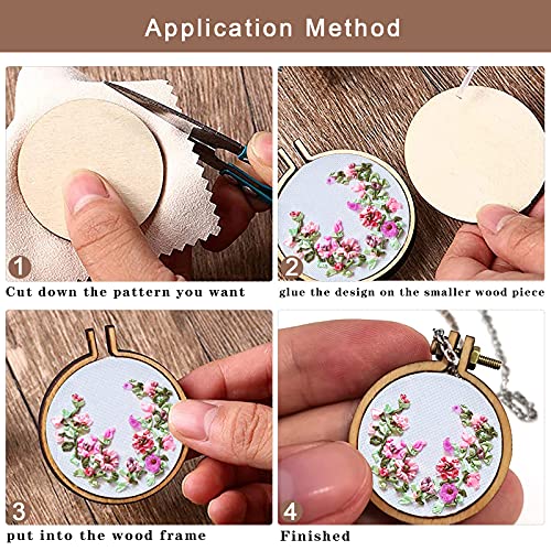 ZOCONE 10 Pack Mini Embroidery Hoops - Small Round & Oval Wood Hoops for DIY Embroidery Projects - style: 10 Pack Round+Oval Hoops