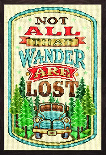 Design Works Crafts Inc. All That Wander, 8'' X 12' Counted Cross Stitch Kit, 8" by 12", Multicolor - 2900