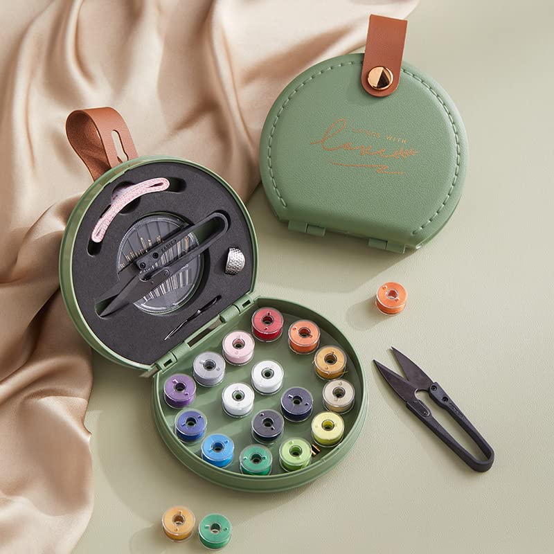ZUNON Sewing Kit, Travel Mini Sewing Kits for Adults Suppliers Repair Project Kit Needle Family Sewing Thread Accessories Traveler Beginner Emergency Kids DIY Organizer Plastic(Green Sewing kit) - color: Green sewing kit