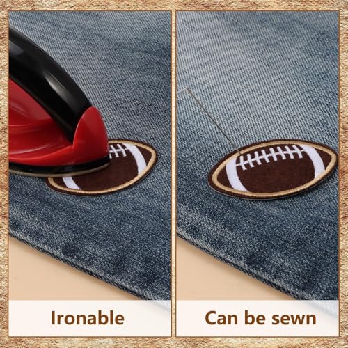 10pcs Sports Embroidered Patch, Iron On/Sew On Appliques Rugby Patch for Clothes Jacket Hat Socks Jeans DIY Accessories Repair DIY Patches - color: 10PCS Rugbyu Set
