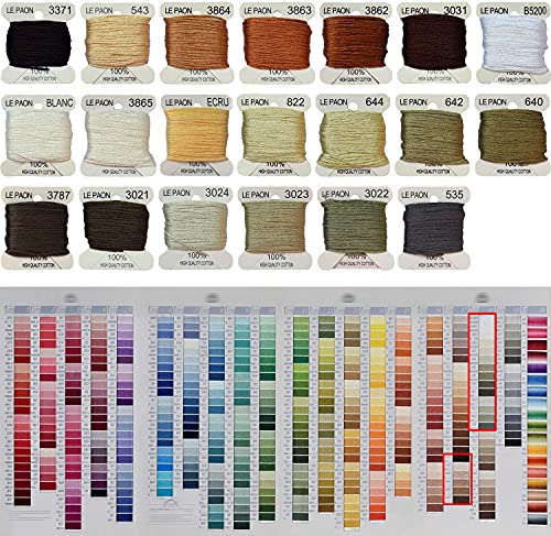 Embroidery Floss bobbins - Cross Stitch Threads - Friendship Bracelets Floss - Crafts Floss - 20 Bobbins Per Pack Embroidery Floss,Light Ash Gray Gradient - color: 3371-535