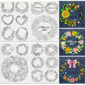 18Pcs Floral Wreath Flower Water Soluble Hand Sewing Stabilizers - style: Floral Wreath