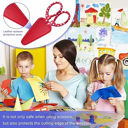Therwen 12 Pcs 3.6 Inch Embroidery Scissors with Artificial Leather Cover Sewing Scissors Stainless Steel Vintage Craft for Crafting Threading DIY Needlework Art Manual Handicraft - style: Stylish